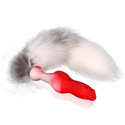 Dog Dildo With 35/65/95cm Fox Tail Silicone Butt Plug Cosplay Adult Sex Games Long Anal Plug Tail Animal Dildos for Women Penis