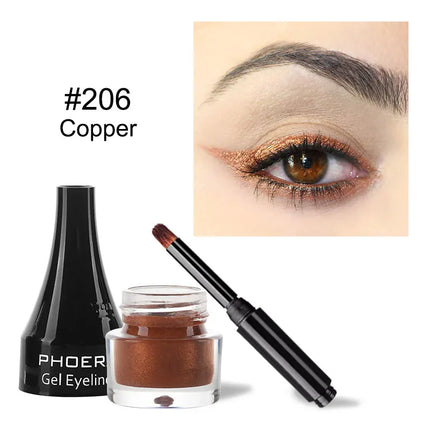 PHOERA 10 Colors Waterproof Eyeliner Gel With Brush Colorful Long-lasting Eye Liner Cream Makeup Tools Women Cosmetics TSLM1
