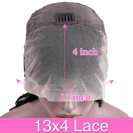 220% Density Bob Wigs Straight Human Hair Lace Front Wigs 13x4 Bob Brazilian Remy Hair Pre-plucked Lace Front Wigs 16 inch