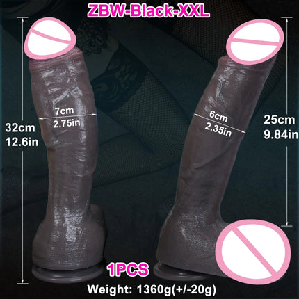 Yellow White Black Realistic Thick Huge Dildo Soft Anal Plug Masturbators Penis Adults Sex Toy for Women Suction Cup Big Dick