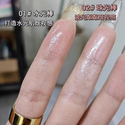 KAXIER High Gloss Stick Highlight Blush Water Light Shimmer Waterproof Sweatproof Face Contour Illuminator Brighten Rouge