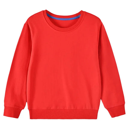 Autumn Children's Hoodies Tops Colorful Clothes Toddler Baby Kids Boys Girls Cotton Casual Solid Plain Sweatshirt 3-10Years