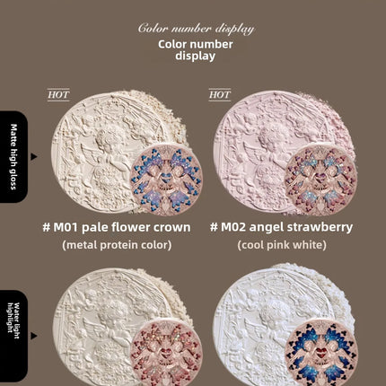 Flower Knows Little Angel Embossed Highlighter Natural brightening water light three-dimensional contour powder