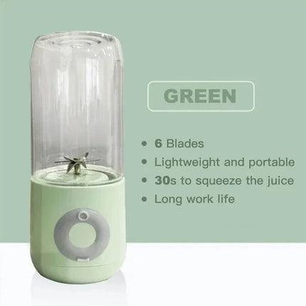500ML Electric Juicer Portable Smoothie Blender 6 Knife Mini Blenders USB Wireless Rechargeable Mixer Juicers Cup For Travel