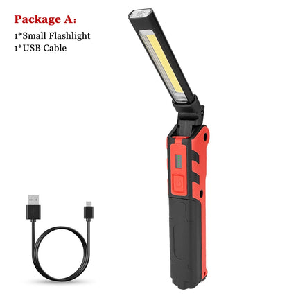 Rotatable COB Work Light LED Flashlight USB Charging Car Repair Lamp SOS Warning Light With Magnet Hook 4 Modes Camping Lantern