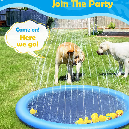 Dog Splash Pad Thick Sprinkler Pool Toy Anti-Slip Outdoor Summer Sprinkler Water Toy for Backyard Fountain Play Mat for Children