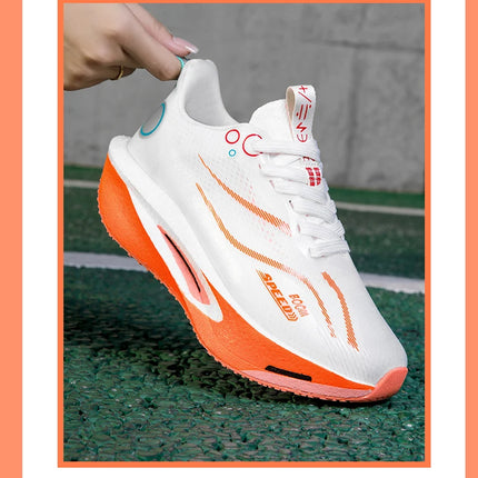 Unisex Carbon Board Running Shoes Professional Marathon Lightweight Bouncing Pad Breathable Ladies Stable Support Sports Shoes