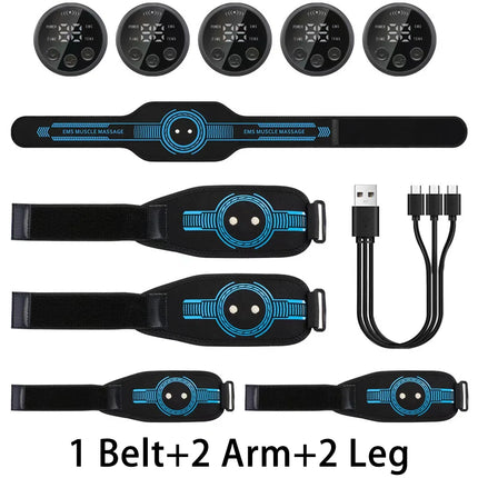Smart EMS Ab Stimulation Belt - Rechargeable Muscle Toner for Home Gym Fitness & Body Contouring