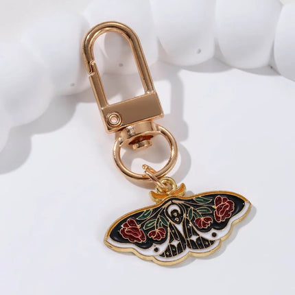 Colourful Flying Insect Butterfly Moth Enamel Keychain Lovely Animals Key Ring For Friends Entomologist Good Handmade Gift