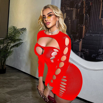 Hot Women's Plus Size Open Crotch Lingerie Bodysuit Sheer Fishnet Stockings Mesh Tights For Seductive Evening Wear bodysuit