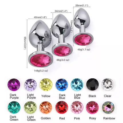 Anal Plug Jewelry Colorful Crystal Anal Plug Stimulator Anal Massage Dilatancy Toys G-point Massage Sex Wellness Adult Pleasure