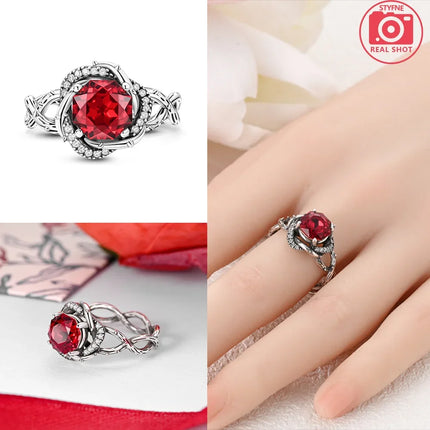 Original Romantic Heart-shaped White Zircon Shell Bowknot Rings 925 Sterling Silver  Women Jewelry Valentine's Day Birthday Gift