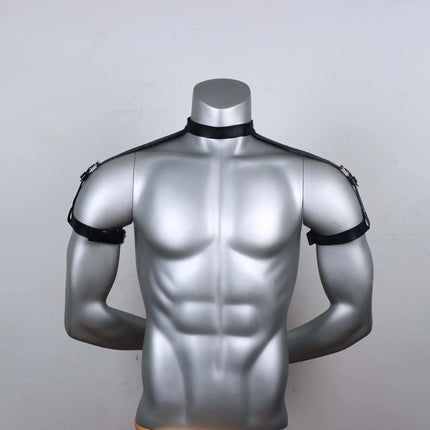 Goth Bdsm Neck Bondage PU Leather Harness Sexy Men Gay Bdsm Belt Erotic Costume Collar Fetish Wear Club Party Sex Accessories