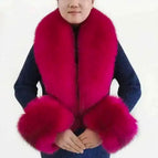 Rose red / Scarf 110 cuff 13cm