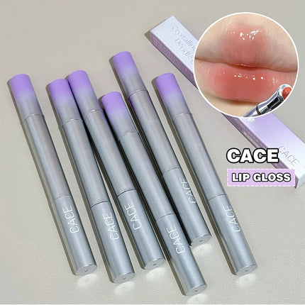 CACE Mirror Watery Crystal Jelly Lipgloss Lasting Moisturizing Lipstick Clear Lip Gloss Glass Lip Glaze Cosmetics Lip Stain Tint