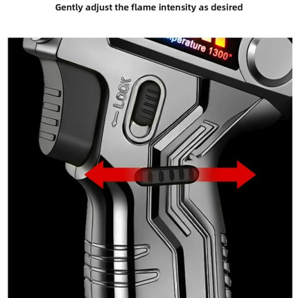 Metal High-temperature High Flame Welding Gun Lighter Windproof Direct Spray Flame Safety Lock Kitchen Cigar Outdoor Lighter