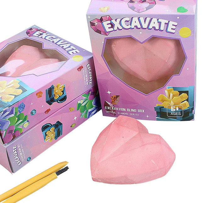 [H]Archaeological Excavation  Kit Love Heart Handmade Excavation Treasure  Toy Kids Science Kit Mining Kit
