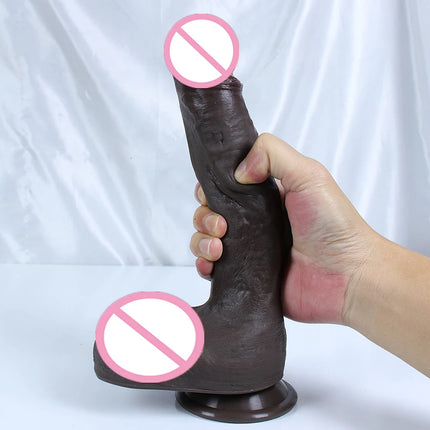 Five Sizes Realistic Dildo Huge Penis Coffee Phallus Long Soft Silicone Suction Cup Anal Sex Toys For Women Vagina Masturbator