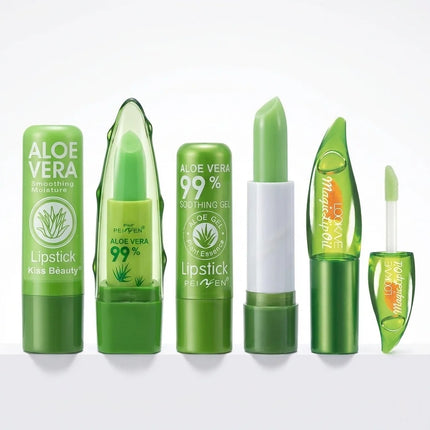 Aloe Vera Color-Changing Lipstick Long-Lasting, Moisturizing, Temperature-Activated Lip Balm, Fade-Resistant Nourishing Lip Care