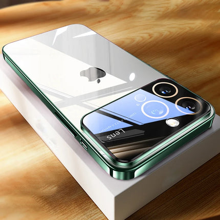 Luxury Plating Clear Hard PC Glass Lens Camera Protection Case For iPhone 17 Pro Max 16 15 13 11 12 14 Transparent Bumper Cover
