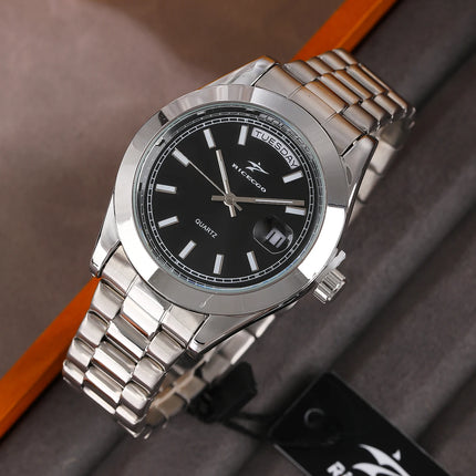 Fashion Watch Casual Clock for Men Business Daily Stainless Steel Quartz Wristwatch Clock Watch for Couples Father Gift