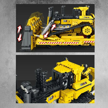 Electric Engineering Vehicle Bricks NEW Technical Remote Control D11 Bulldozer Building Blocks Mechanical Toys Gift Set for Boys