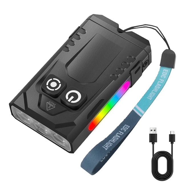 BORUiT EV15S EDC LED Flashlight Ultra Bright 1000LM Keychain Light Type-C Rechargeable Portable Torch Camping Pocket Lantern