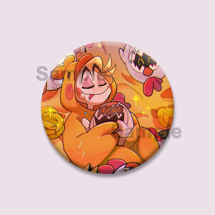 Lucifer Alastor Duckies Soft Button Pins DIY Round Snap-in Brooches Backpack Shirt Accessories  Customize Cartoon Cosplay Badge