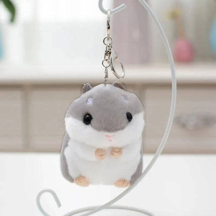 1PCS Stuffed 10cm Hamster Plush Doll Keyrings Animal Children Toys Key Chain Kawaii Dolls Kids Child Christmas Gifts Bag Pendant
