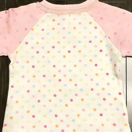 Cute Japanese Style Short Sleeve round Neck Lace Print T-Shirt for Girls Early Fashion Soft Shoulder Insert Color Block Summe...