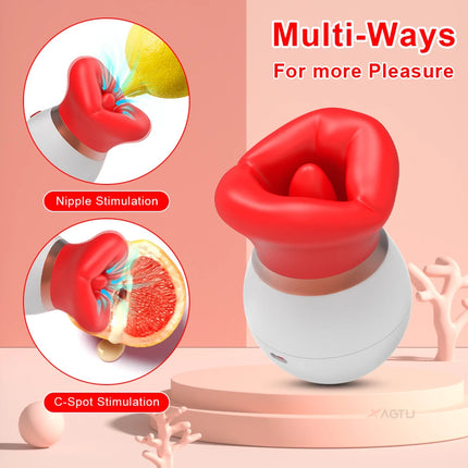 Sex Toys Sucking Vibrator for Women Tongue Licking Clitoris Sucker Female Powerful Clitoral G Spot Nipple Stimulator Adult Goods