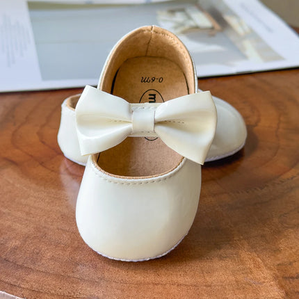 Newborn Baby Shoes Infant Girls Shoes PU Anti-slip Bowknot Classic Princess Dress Shoes Toddler First Walker Crib Shoe