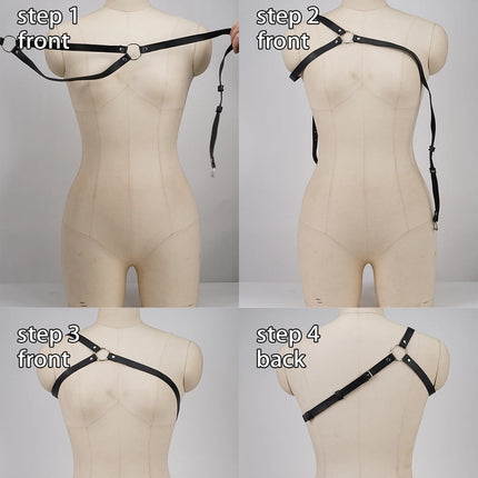 Leather Chest Harness Belt for Women，   gothic， harness for Women, Festival Club Wear, Leather Chest Harness Belt for Women