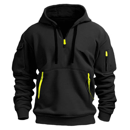 2025 Autumn/Winter Men's New Multi Pocket Zipper Decoration Men's and Women's Fashion Sportswear Casual Sports Hoodie