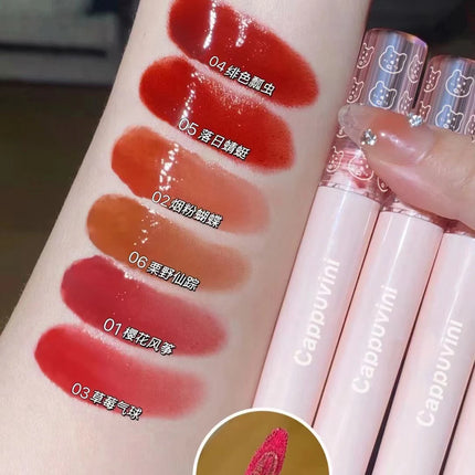 Cherry Pink Waterproof Mirror Finish Water Lip Gloss Nude Brown Clear Tint Glass Lip Oil Liquid Makeup for Luminous Look