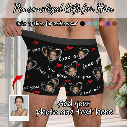 Personalized Face Photo Underwear Custom Boxer Briefs Custom Men Birthday Gift For Husband Anniversary Gift for Dad