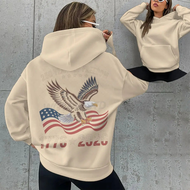 Since 1776 2026 250 Years Of Freedom Retro USA Long Sleeve Hoodies Loose Women Men Classics Nostalgia Hoody