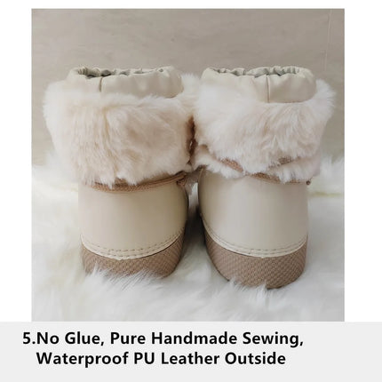 2025 Winter Ankle Boots for Women Platform Antiskid Waterproof Ski Boots Luxury Fluffy Furry Fur Boots Woman's Ankle Booties