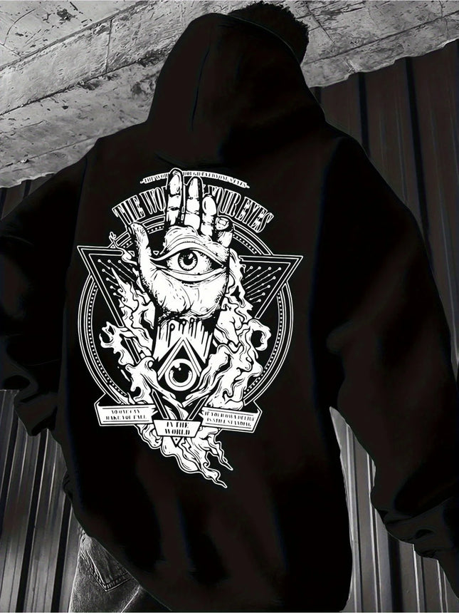 Ling Moyun'S Selected Spring And Autumn Essential Hooded Pullover Sweatshirt, Fashionable Printed Craftsmanship,