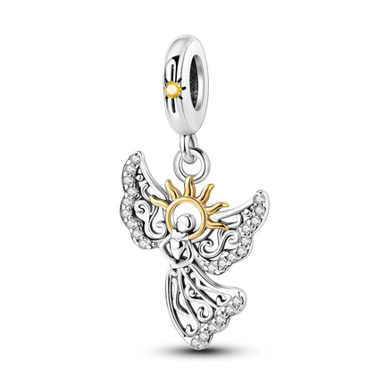 925 Sterling Silver Virgin Goddess Blessing Dangle Prayer Angel Pendant Charms Fit Original Necklace Bracelet DIY For Women Gift