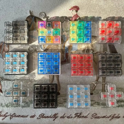 New DIY Keyboard Fidget Keychain Keys Button Relief Stress Clicker Toy Keycap 9Keys Finger Keyboard Cap Adult Keycap