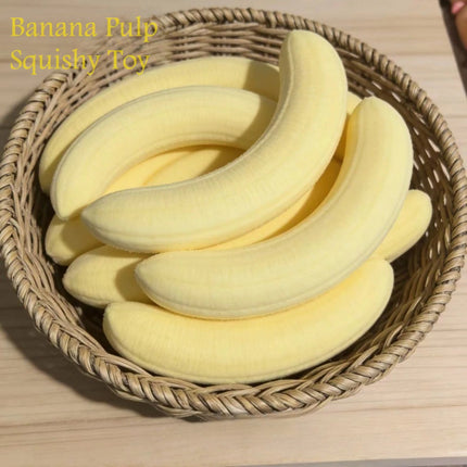 Stress Relief Banana Pulp Squishy Toy, PU Slow Rebound Sensory Fidget Ball, Milky Scent Non-Edible Soft Durable for Adults Kids