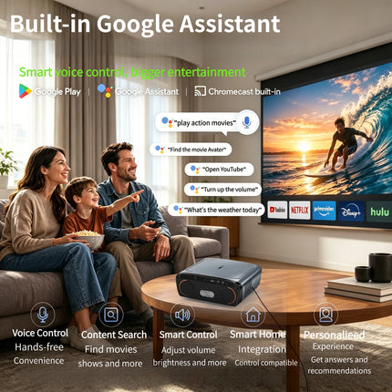 4K UHD Video Projector 4200 ANSI Android 14 Google TV Smart Home Theater WiFi6 TOF Auto Focus Dual Speakers Movie Beamer 2026