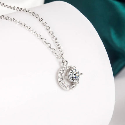 Sterling Silver 925 Moissanite Pendant Necklace For Women Trendy Design D Color VVS Pass Diamond Test Jewelry Gift GRA