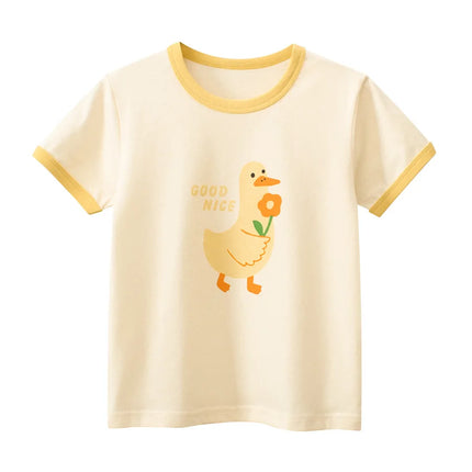 2025 Summer 2-8 Years Kids Girl Shorts Sleeve T-shirts Printed Little Girl Top Baby Girl T Shirts Children Toddler Girl Clothes