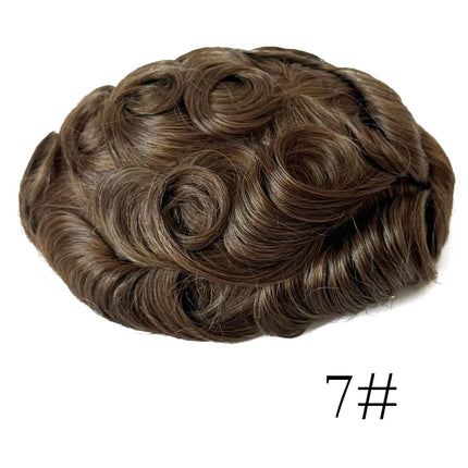 Undetectable Men Toupee All V Loop Super Thin Skin Hair Replacement System for Men Natural Hairline Wig