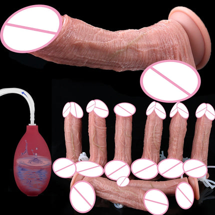 SXXY 8 Styles Double Layer Soft Silicone Squirt Dildo Strong Suction Cup Realistic Ejaculating Butt Plug анальная пробка Sex Toy