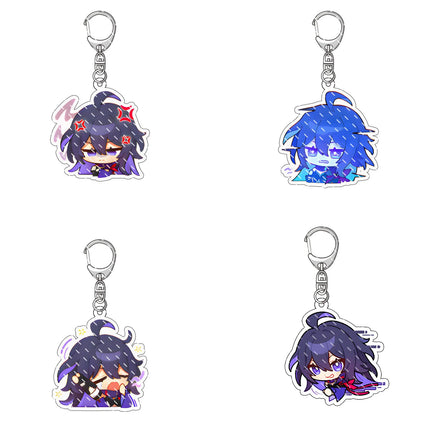 Honkai: Star Rail Anime Figure Acrylic Keychain Dan Heng Feixiao Firefly Model Plate 4pc/set Keyring Game Fans Gift