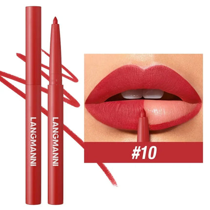 12 Colors Waterproof Lip Liner Pencil Matte Red Brown Plumping Lip Stain Long-Lasting Smooth Perfect Outline & Filling Lips