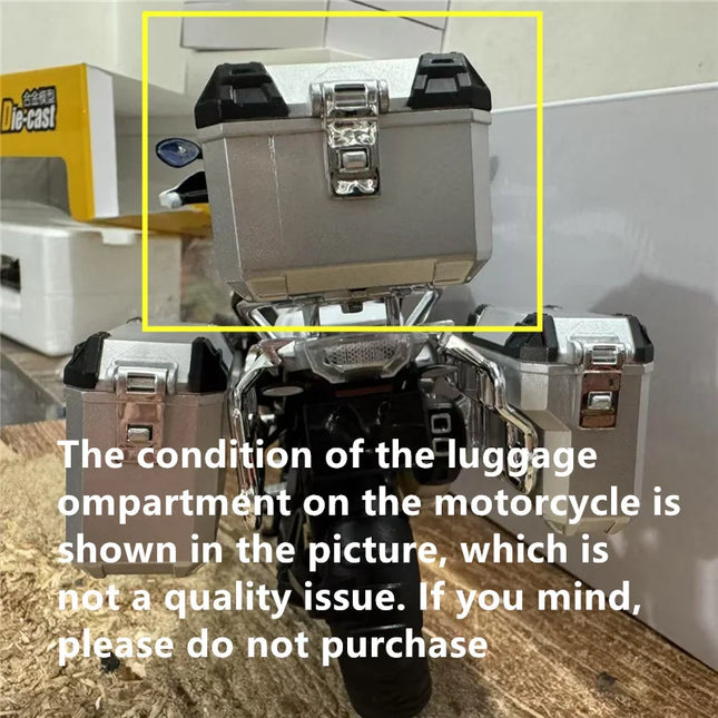 1/9 R1250 GS ADV Alloy Racing Motorcycle Diecasts Street Sports Motorcycle Model Simulation With Light Collection Childrens Gift